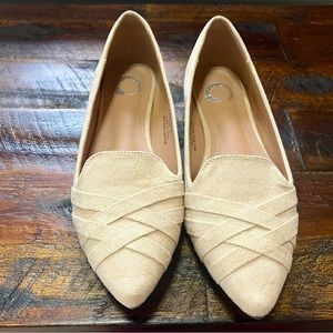 Pair of Journee Collection Womens Mindee Slip On Pointed Toe Loafer Flats